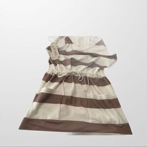 STRIPED Print Sun Dress W/ Drawstring